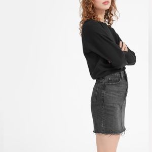EVERLANE BLACK DENIM RAW HEM SKIRT SIZE 25